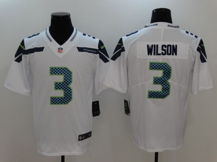 Men Seattle Seahawks 3 Wilson White Nike Vapor Untouchable Limited NFL Jersey